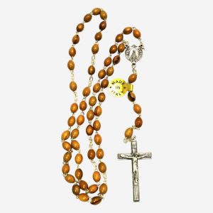 Wooden Rosary - Rice beads 17 Inches Made in Italy