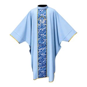 CHASUBLE ALB WITH CENTER GALONE MARIAN -LARGE