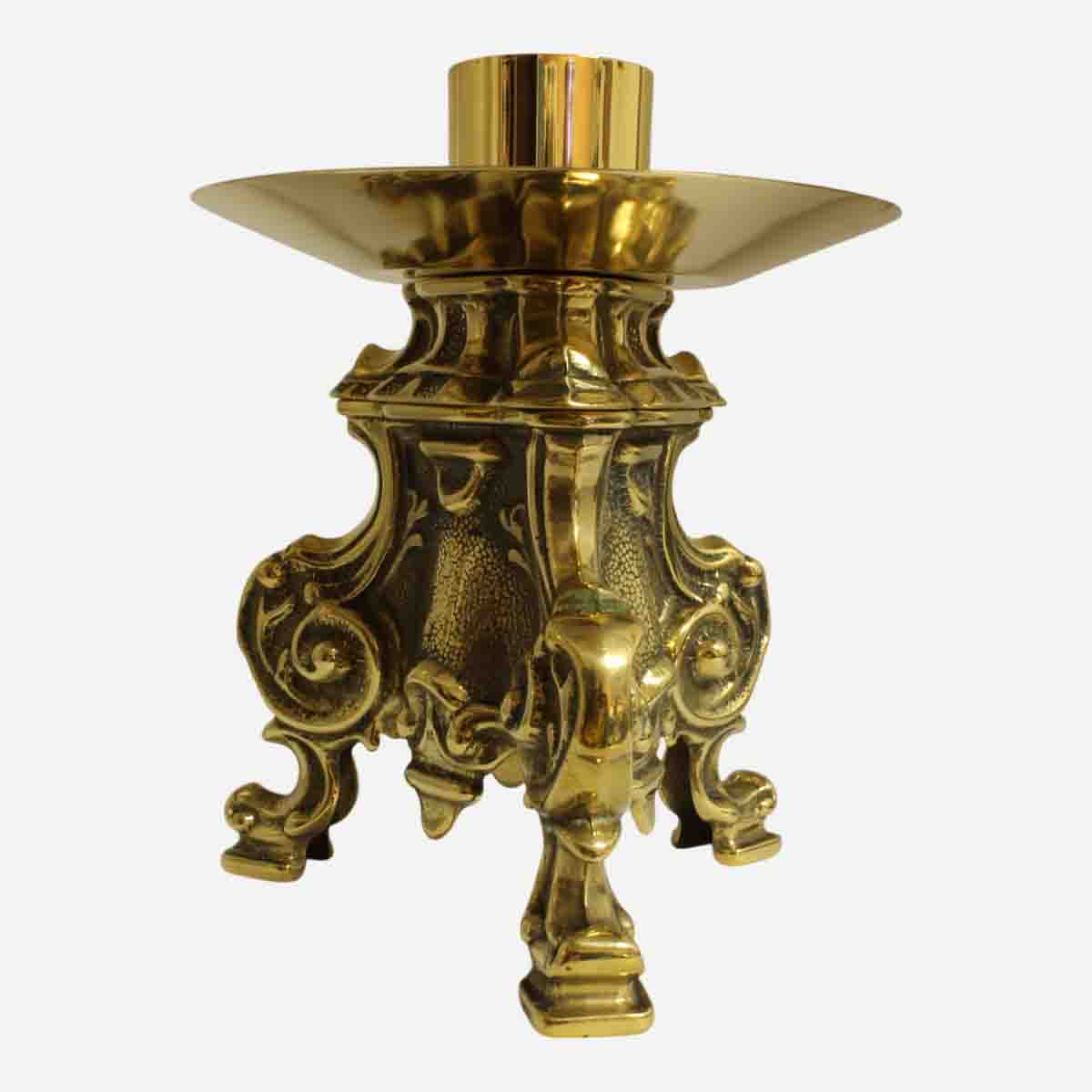 CANDLE HOLDER - BRASS METAL - 6 X 6 X 8 INCHES - Image 3