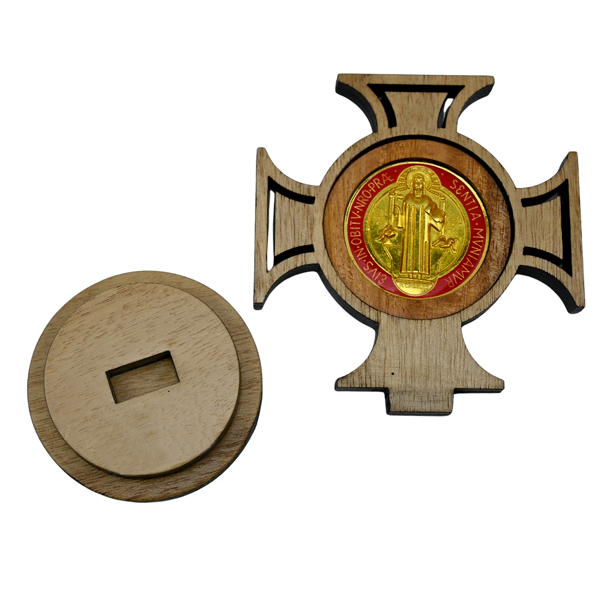 WOODEN CROSS WITH SAINT BENEDICT MEDAL - Image 6