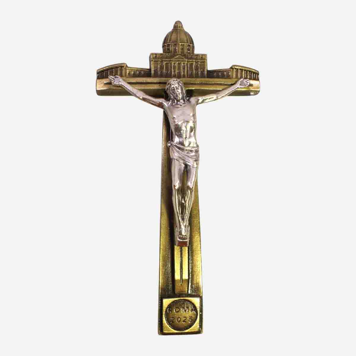 Jubilee hanging Crucifix - Bronze - 3 x 0.5 x 6 inches - Made in Italy
