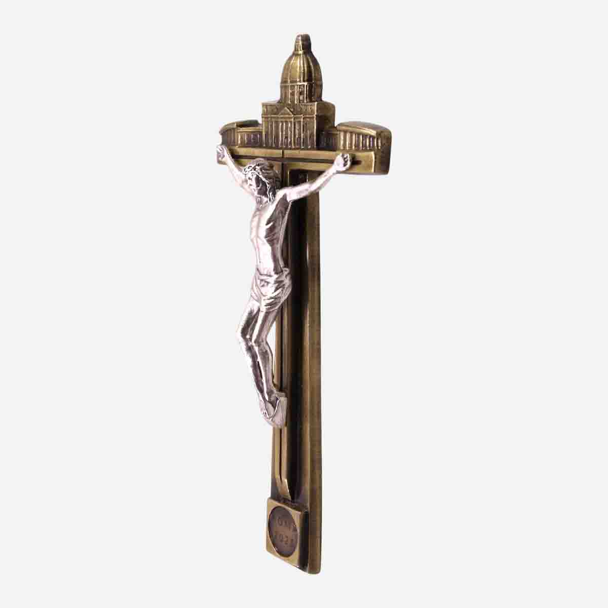 Jubilee hanging Crucifix - Bronze - 3 x 0.5 x 6 inches - Made in Italy - Image 3