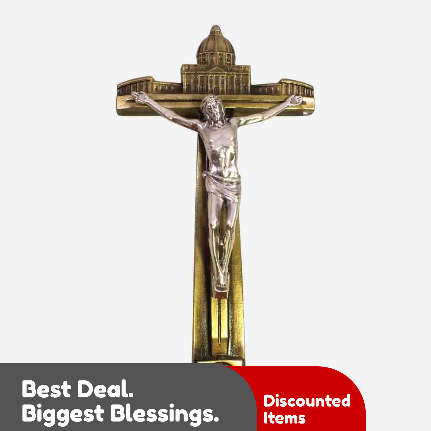 Jubilee hanging Crucifix - Bronze - 3 x 0.5 x 6 inches - Made in Italy