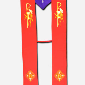 1 Piece Reversible Stole - Red and Purple - JHS