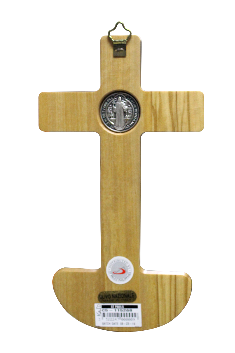 Crucifix with Saint Benedict Medal and Font - 7 Inches - Made in Italy - Image 3