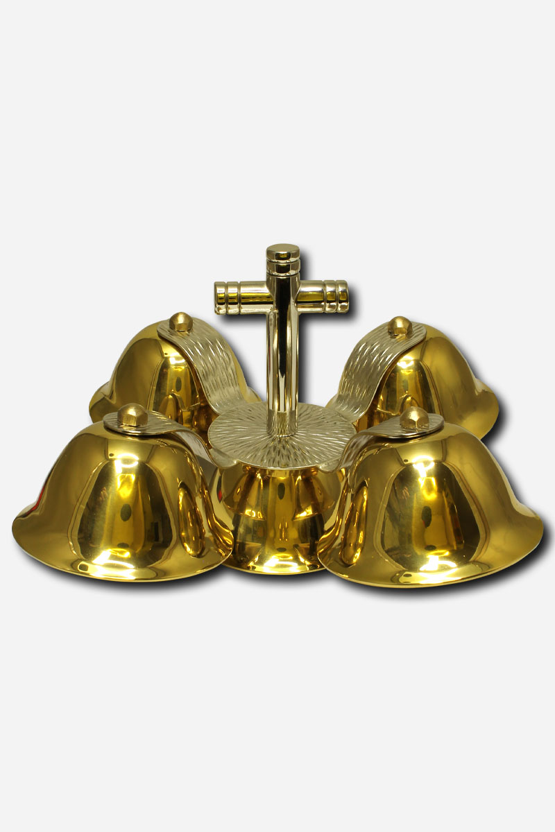 5 IN 1 CHIME BELL TWO- TONE SILVER AND GOLD PLATED -