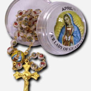 Birthstone Rosary with Round Case