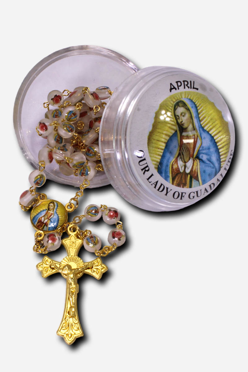 Birthstone Rosary with Round Case