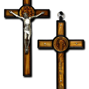 CRUCIFIX WITH SAINT BENEDICT - BLACK MADE IN ITALY