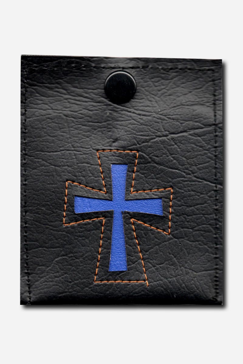 Rosary Case with Blue Cross Design - Black 3 x - Image 2