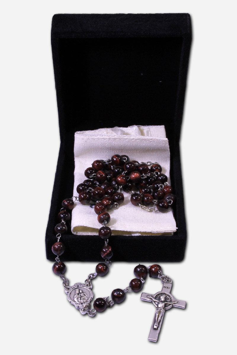 BROWN ROSARY - CERAMIC BEADS