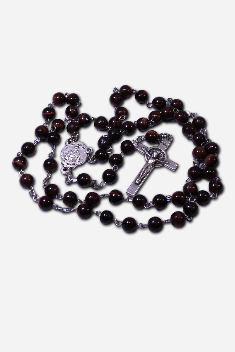 BROWN ROSARY - CERAMIC BEADS - Image 2