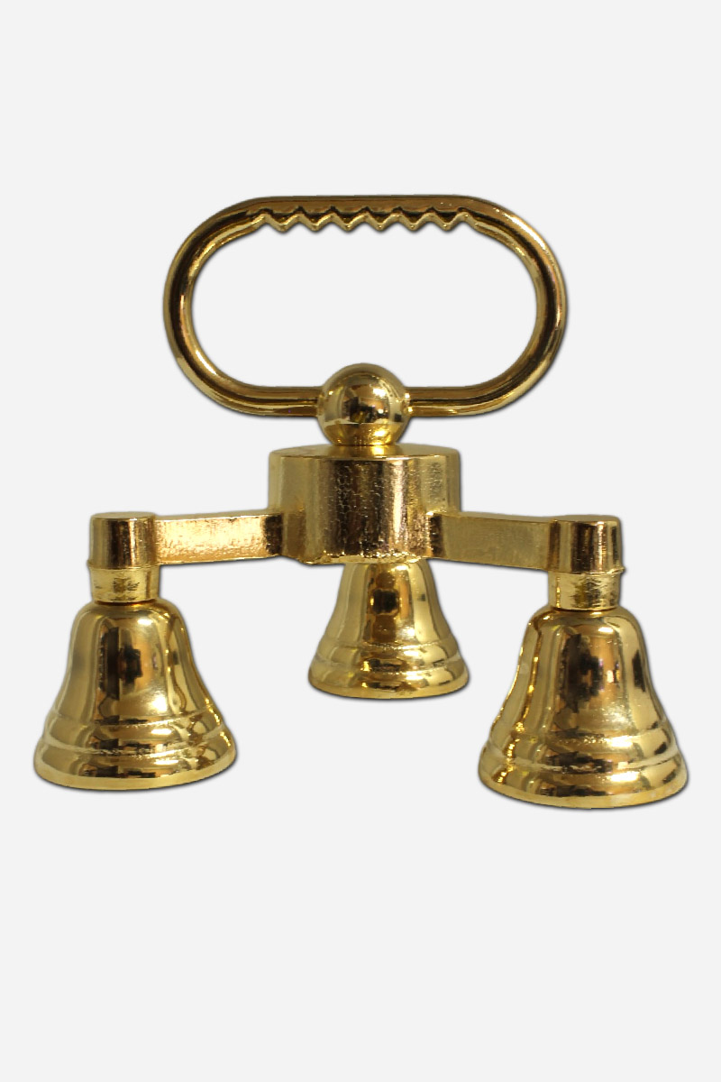 CHIME BELL 3 IN 1 - PLATED METAL - 6 X 6 X