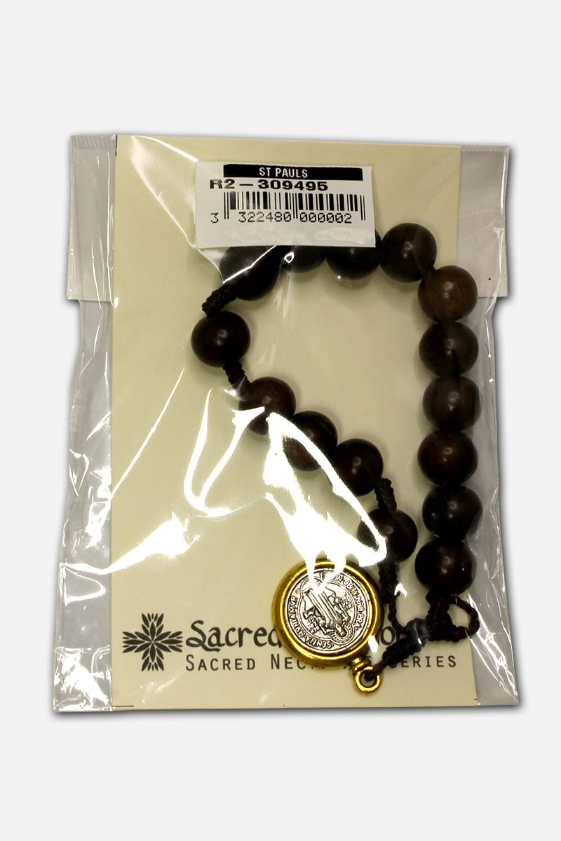 KNOTTED KAMAGONG BRACELET WITH SAINT BENEDICT MEDAL - BEADS - Image 4