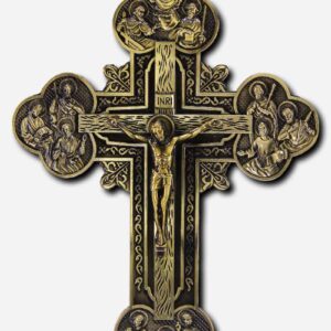 Bronze Finish Crucifix wall Mounted no stand - 20 x 2 x 18 cm