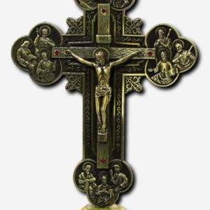 Bronze Finish Crucifix with Stand - 13 x 8 x