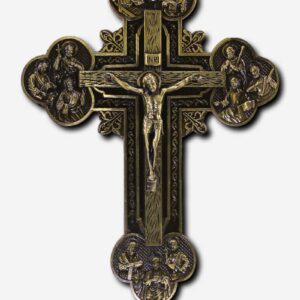 Bronze Finish Crucifix with Stand - 20 x 11 x