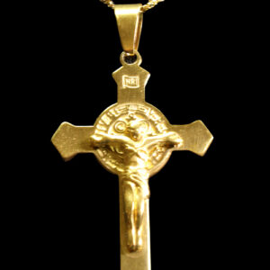 Cross Necklace with Saint Benedict Medal