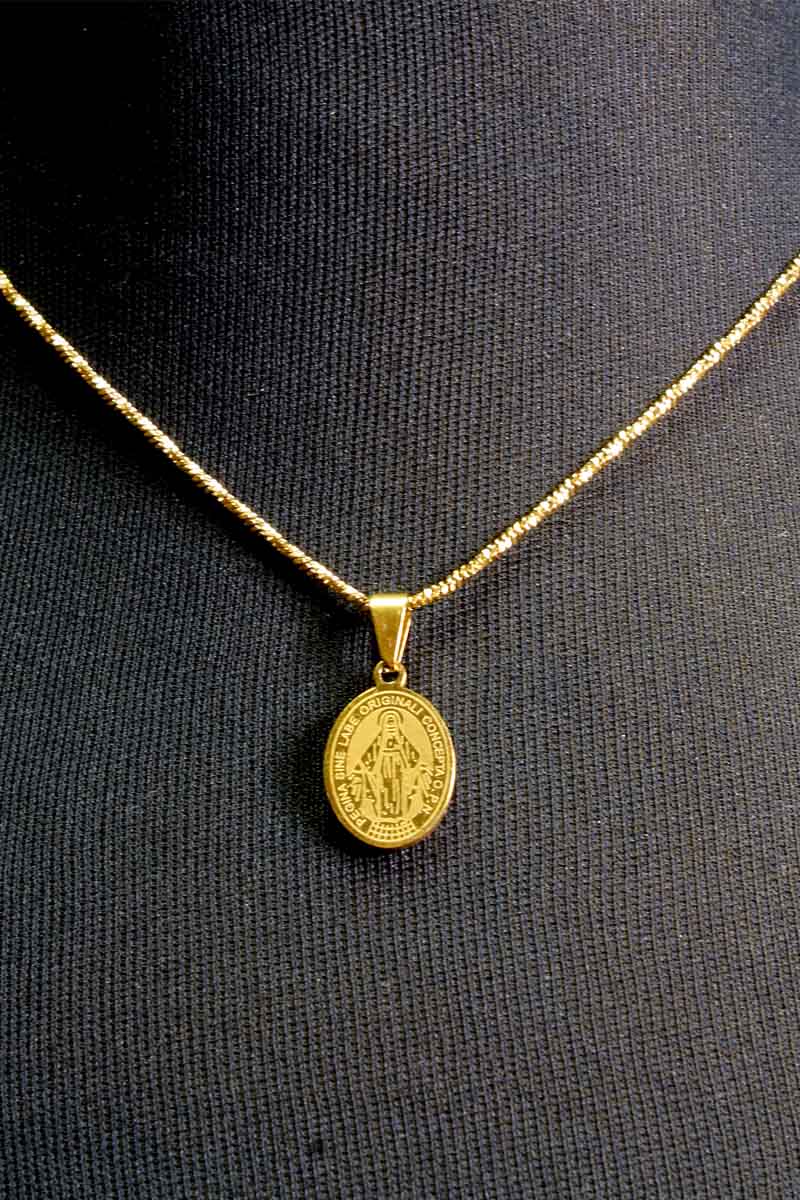 Our Lady of Miraculous Medal Necklace - Gold