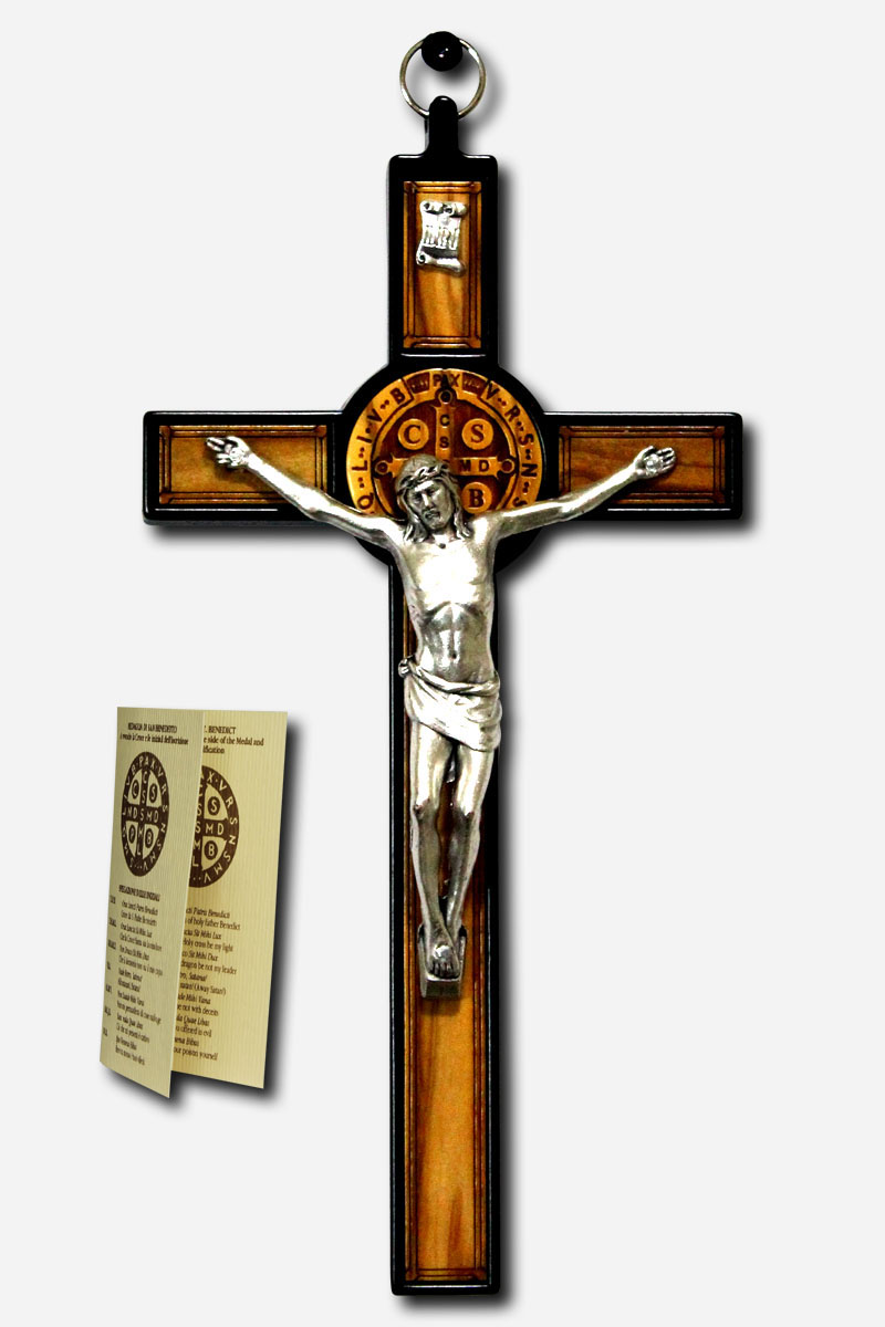 Cross with Saint Benedict Medal - BLACK - C5-115251 Made in Italy