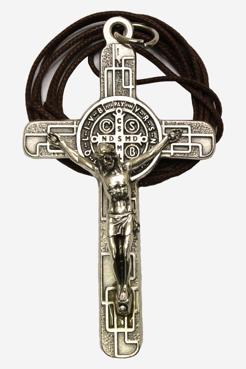 CRUCIFIX WITH SAINT BENEDICT MEDAL NECKLACE - 4 x ITALY
