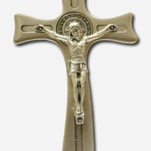 CRUCIFIX WITH SAINT BENEDICT MEDAL - SILVER MADE IN ITALY