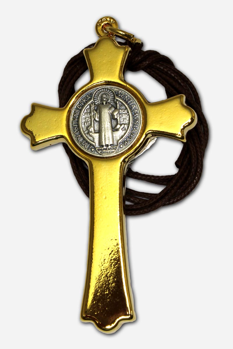 CRUCIFIX WITH SAINT BENEDICT MEDAL - GOLD FINISH 4 x - Image 3