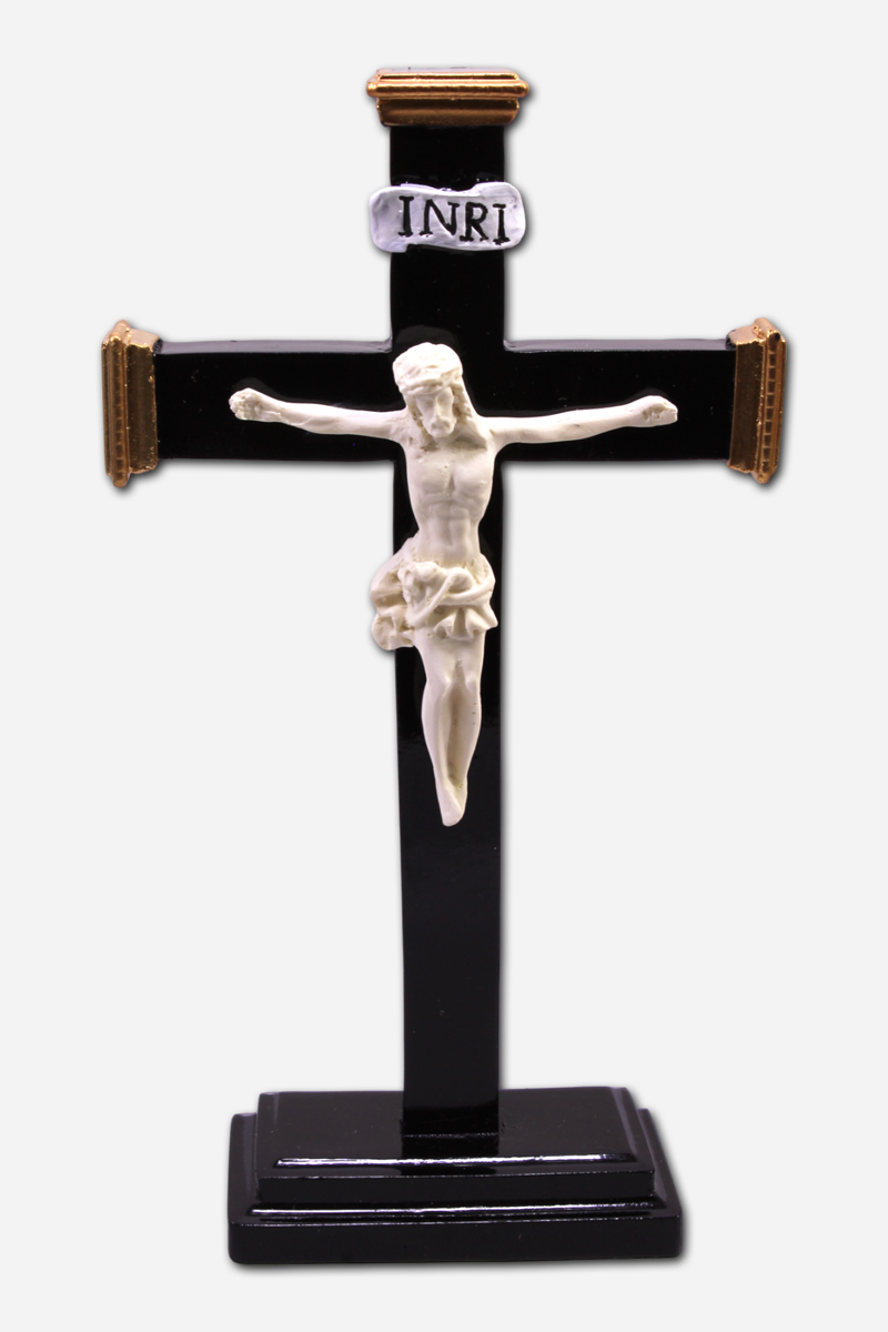 Black Crucifix with Stand - 5 x 2 x