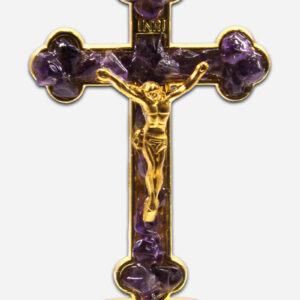 CRUCIFIX WITH GEMSTONE 2 X - AMETHYST