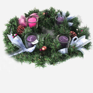 Family Advent Wreath with Candles - 10 x 6 x 10 inches