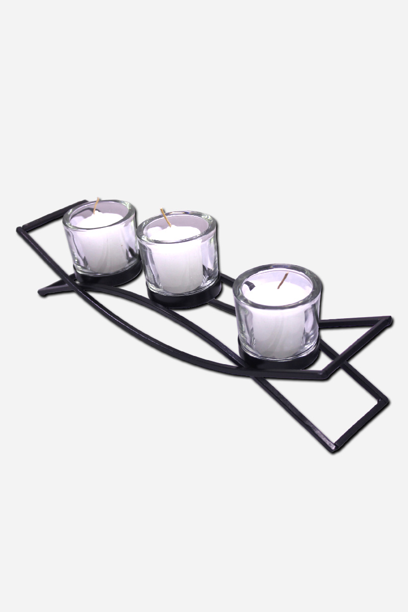 CANDLE HOLDER WITH 3 CANDLES - 14 X 3 X - Image 4