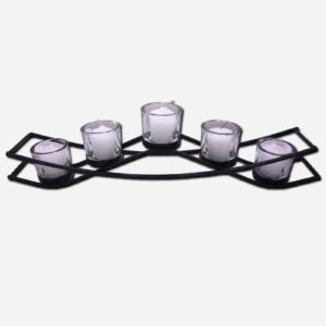 CANDLE HOLDER WITH 5 CANDLES - 20 X 3 X