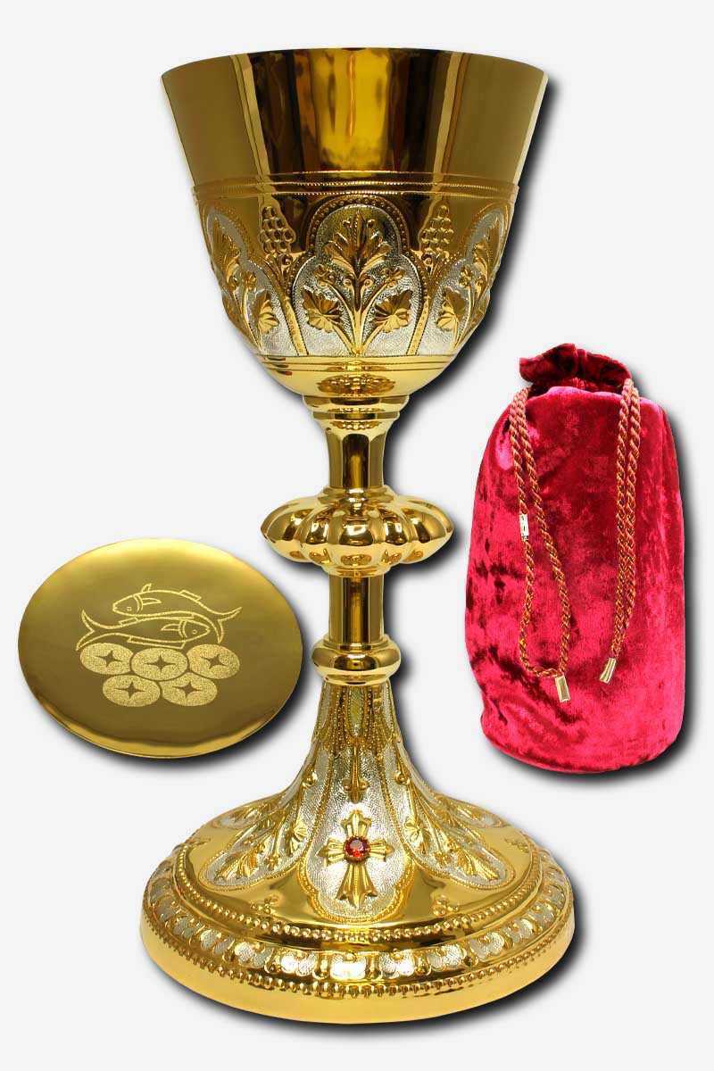 CHALICE WITH PATEN AND POUCH -