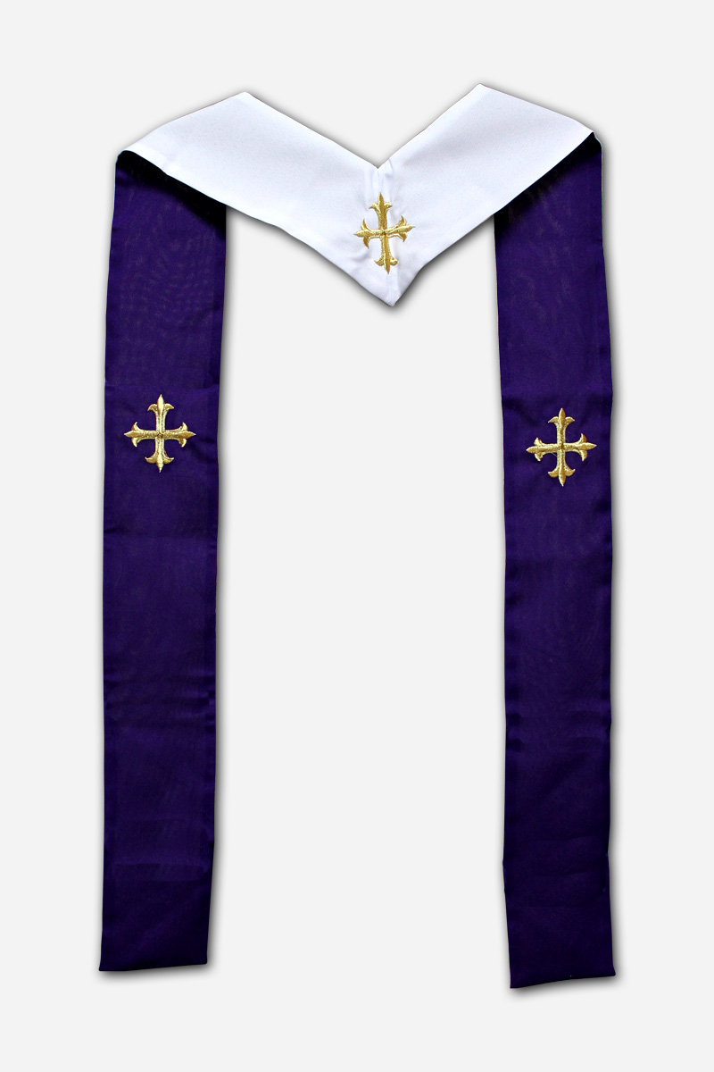 CONFESSION STOLE - WHITE AND PURPLE - Image 2