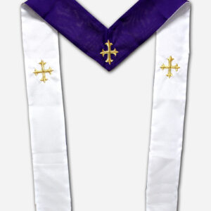 CONFESSION STOLE - WHITE AND PURPLE