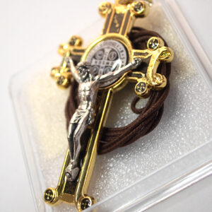 Crucifix Necklace with Saint Benedict Medal - 3 inches