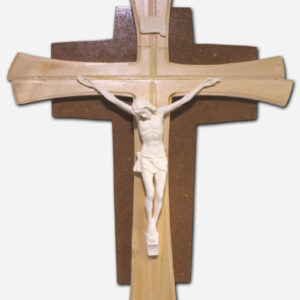 CRUCIFIX LIGHT BROWN - THREE-TONE DESIGN