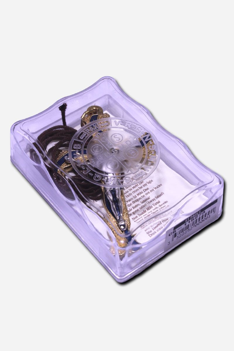CRUCIFIX NECKLACE WITH SAINT BENEDICT MEDAL - 3 INCHES - Image 4