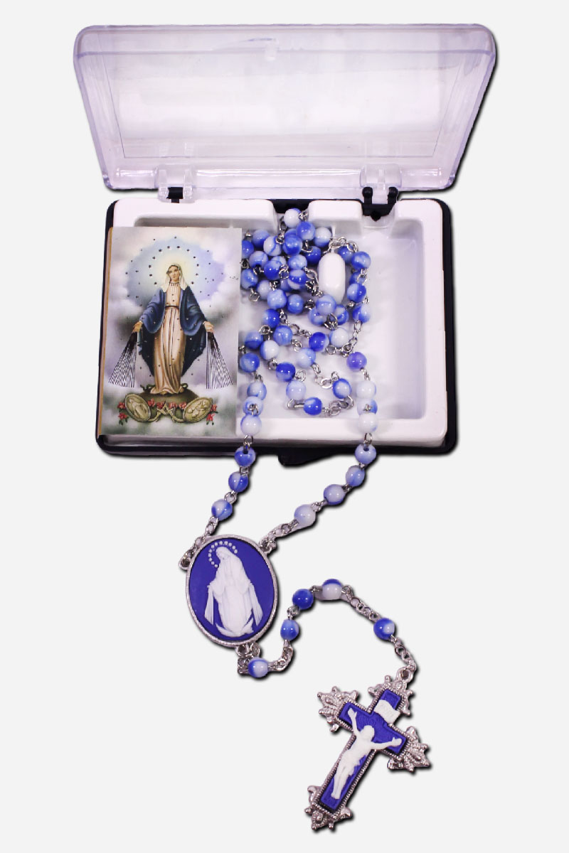 Cameo Rosary with Miraculous Medal - 6mm Beads