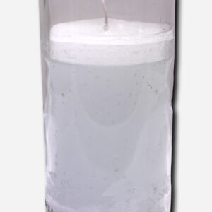 Candle in Plain Glass - White - 8 x 8 x 16 cm