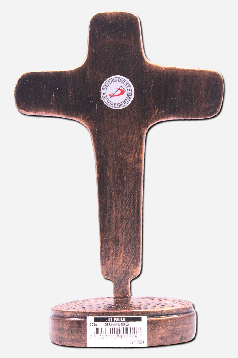 Cross Standing with Mary - Copper Finish - - Image 4