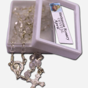 Crystal Birthstone Rosary Hexagon Beads April -