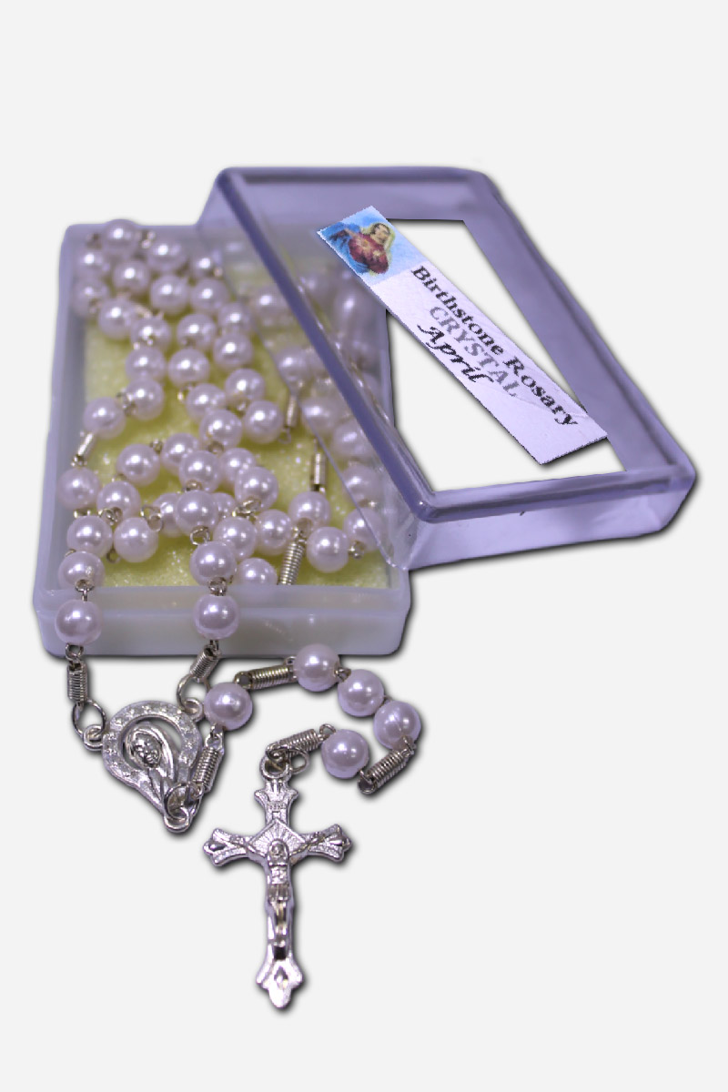 Crystal Colored Rosary Beads April -