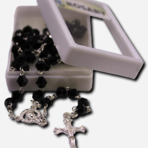 Diamond Cut Plastic Rosary Black -