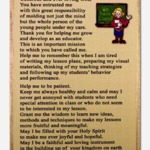 A Teacher's Prayer - 19 x