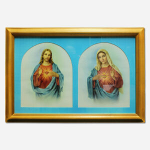 GLASS COVERED FRAME OF TWO HEARTS - 20 X