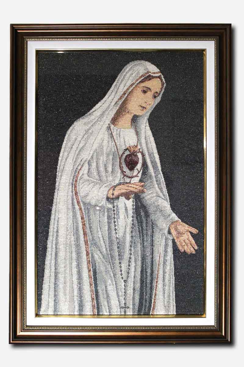 OUR LADY OF FATIMA FRAME WITH GLASS - CANVASS - 17 X 1 X