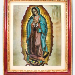 FRAME OF OUR LADY OF GUADALUPE GLASS COVERED 8 X 10 INCHES