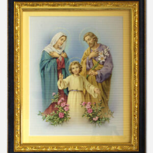 HOLY FAMILY FRAMED WITH GLASS - 11 X