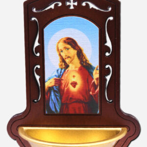 Holy Water Font - Sacred Heart - 9 x 4 x